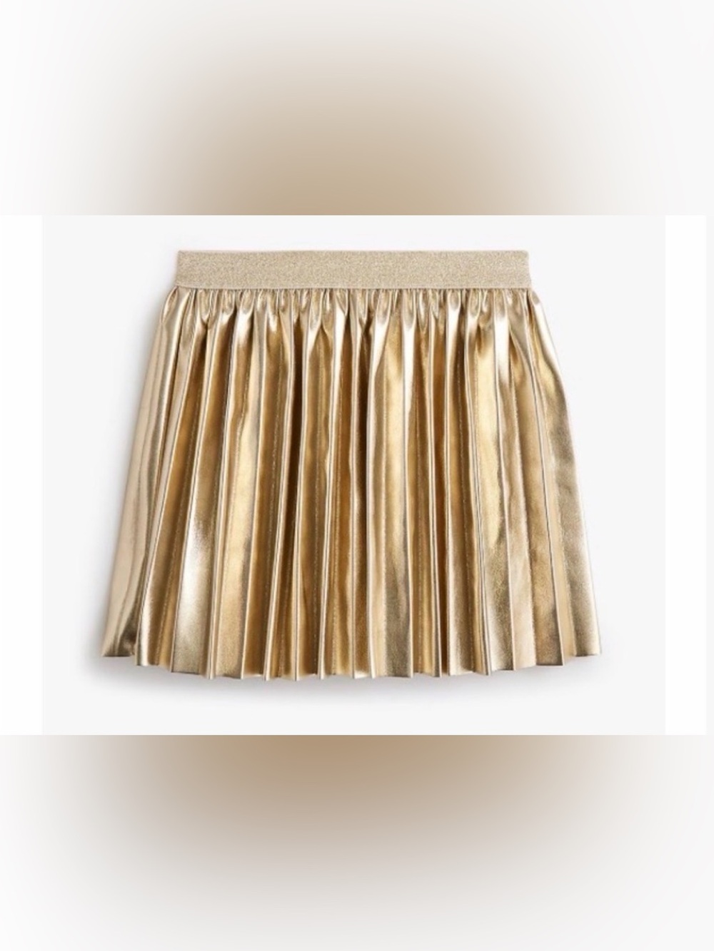NWT J.Crew - Metallic Gold Pleated Pull-on Skirt